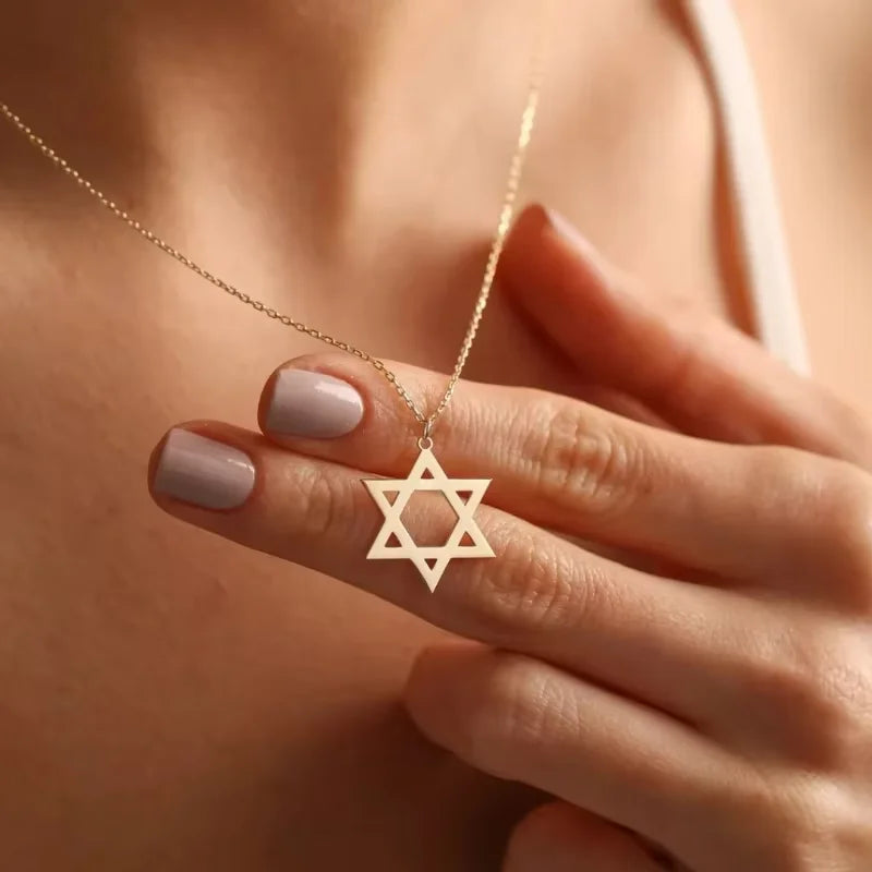 Star of David Pendant Necklace — Gold-Tone Metal