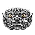 Retro Golden Eye Tang Lion Ring For Men Punk Gothic Open Ring Designer Jewelry Unisex Accessories Cultural Bless Gift