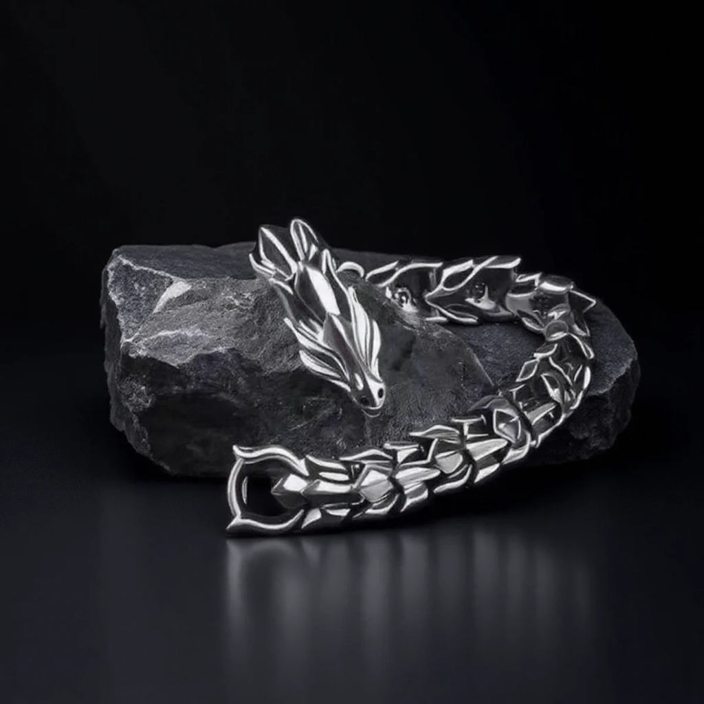 Mens Dragon Bracelet Curb Chain Gothic Biker Link Cuff Wristband 1PC Men's Accessories Gift for Him