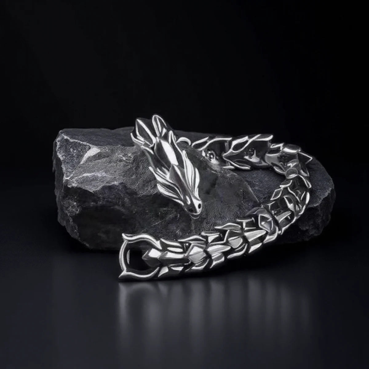 Mens Dragon Bracelet Curb Chain Gothic Biker Link Cuff Wristband 1PC Men's Accessories Gift for Him