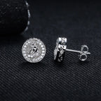 Iced Out Prayer Hand Earrings — 925 Silver