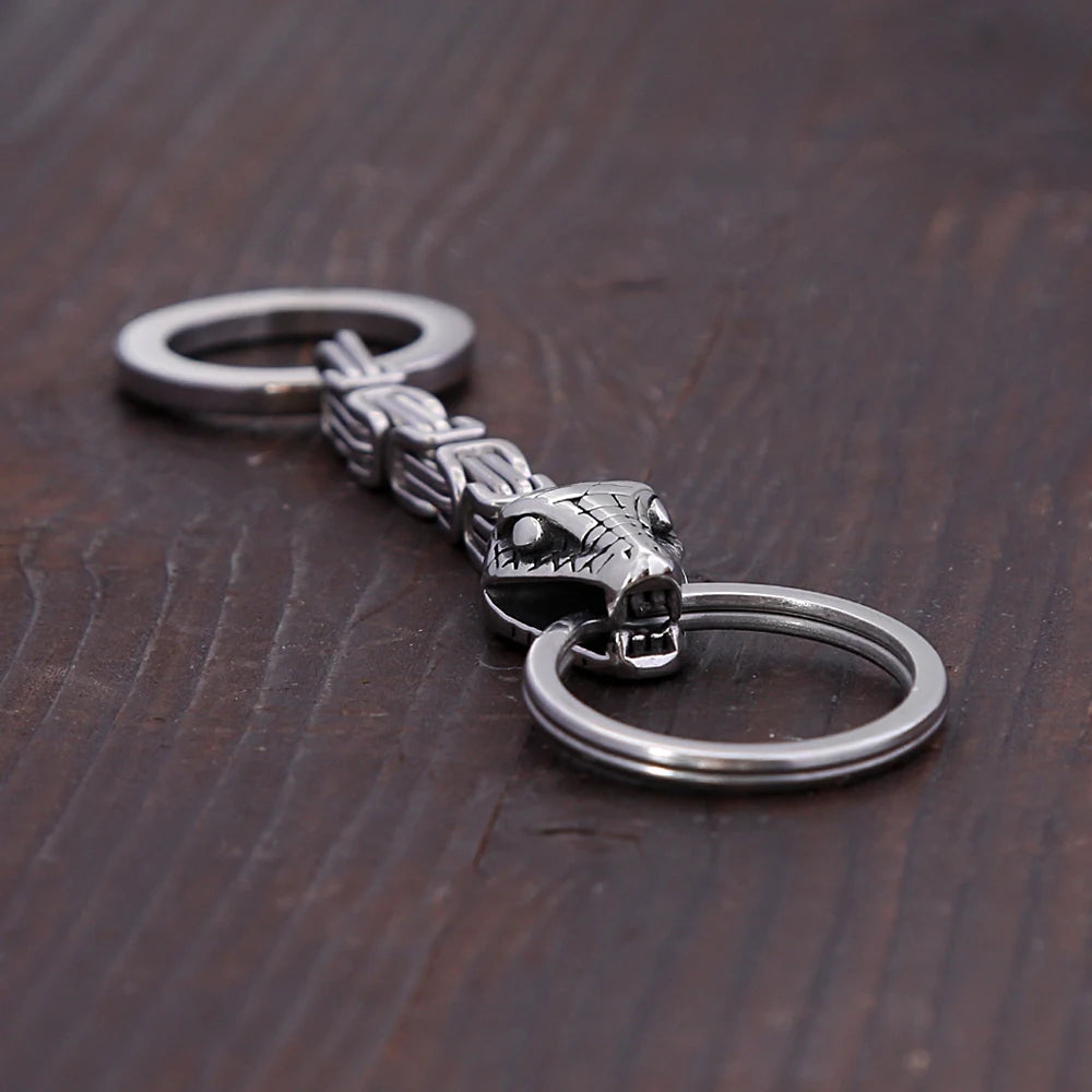 Viking Snake Keychain — Stainless Steel