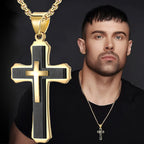 Double-Layer Cross Stainless Steel Pendant Necklace