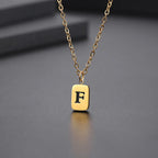 Letter Pendant Square Chain — Gold