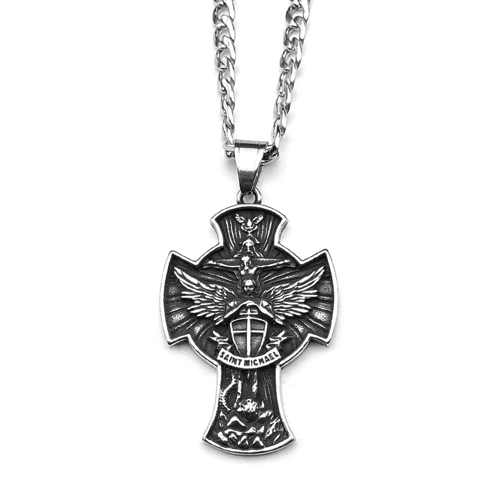 Archangel Michael Wings Pendant — Stainless Steel