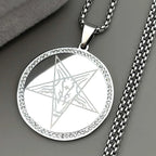Star Baphomet Steel Pendant Gothic Inverted Pentagram