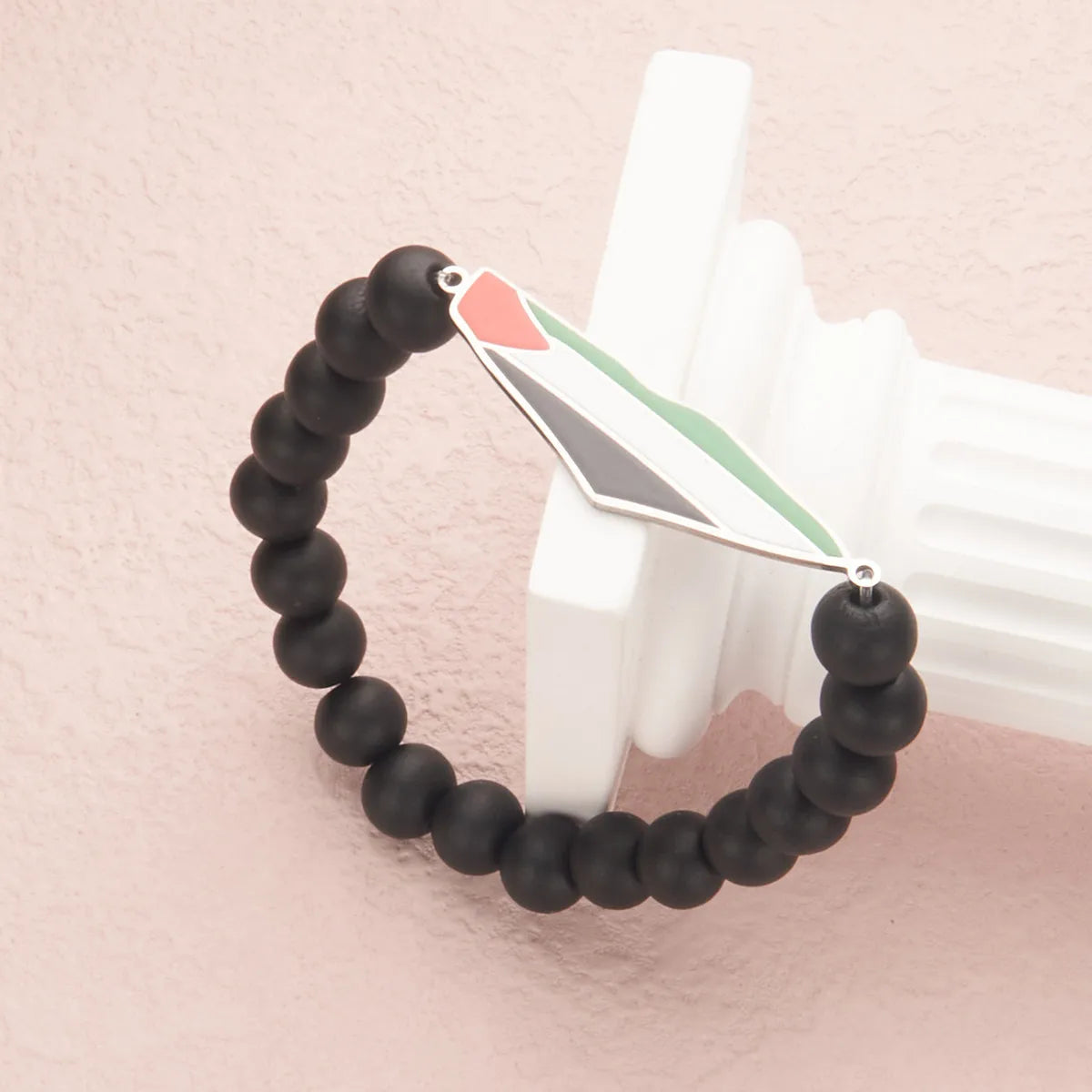 Palestine Flag Steel Bracelet Beaded Hand