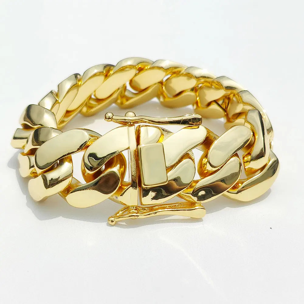 Stainless Steel Cuban Bracelet Miami Heavy 10-22MM