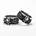 Rose Skull Ring — Stainless Steel