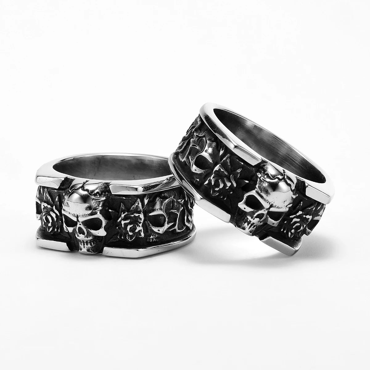 Rose Skull Ring — Stainless Steel