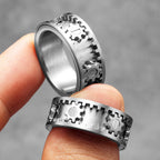 Fidget Spinner Gemstone Ring — Stainless Steel