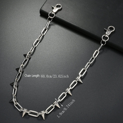 1 Piece Metal Spike Wallet chain Personalized punk Rock street Wear Fashionable Pants Chain Men accessories