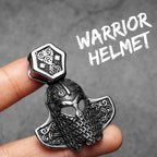 Viking Helmet Pendant Necklace — Stainless Steel