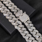 925 Silver Cuban Chain Necklace Moissanite VVS 18MM