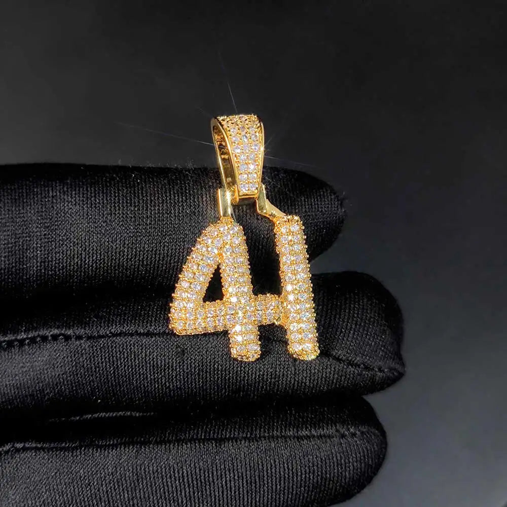 Iced Out Letter Pendant Necklace Name