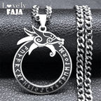 Dragon Viking Steel Pendant Nordic Rune Ouroboros