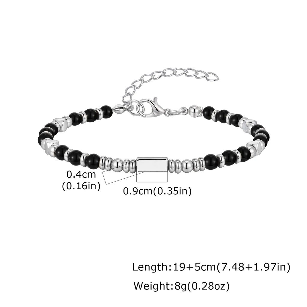 Cross Charm Stone Beaded Bracelet