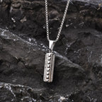 Vnox Mens Silver Color Bar Necklaces, Geometric Stainless Steel Pendant with Box Chain, Minimalst Metal Jewelry Gift