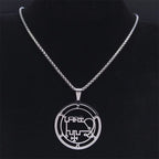 Gothic Demon Silver Pendant Necklace — Stainless Steel