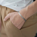 Stylish Stainless Steel Bali Foxtail Chain Bracelet for Men,Double Franco Link Chain Bracelets,Male Jewelry Gift for