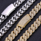 Iced Out Cuban Chain Necklace Stainless Steel 18MM