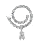 Fashion Shining A-Z Letter Pendant Zircon Inlaid Charm Necklace 26 Initial Alphabet Name Clavicle Chain Party Jewelry Gift