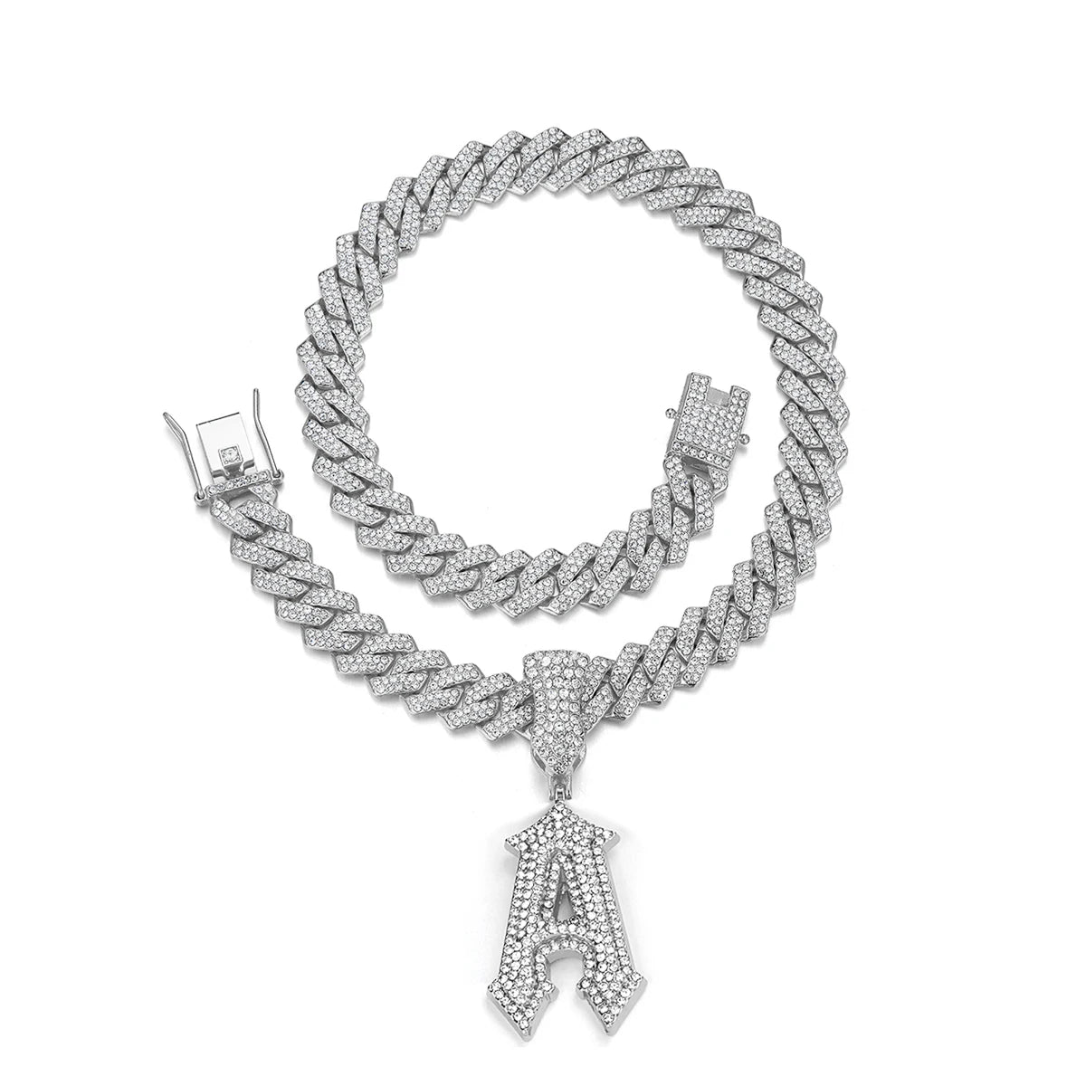 Fashion Shining A-Z Letter Pendant Zircon Inlaid Charm Necklace 26 Initial Alphabet Name Clavicle Chain Party Jewelry Gift