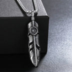 Vintage Stainless goro feather Necklace Men Women Punk Hip Hop Biker goro Pendant Chain Fashion Jewelry Gift