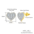 Iced Out Stud Earrings — Gold