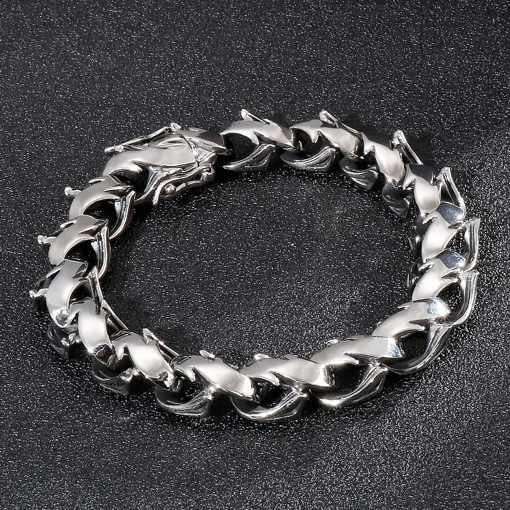 Polished Chunky Link Chain Bracelet — Stainless Steel