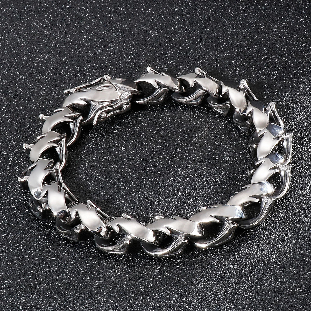 Polished Chunky Link Chain Bracelet — Stainless Steel
