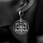 Baphomet Steel Earrings Sigeal Sigil Lucifer Satan