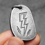 Retro Lightning Pray Tag Stainless Steel Men Necklaces Pendant Chain Punk for Women Fashion Jewelry Gifts Wholesale Dropshiping