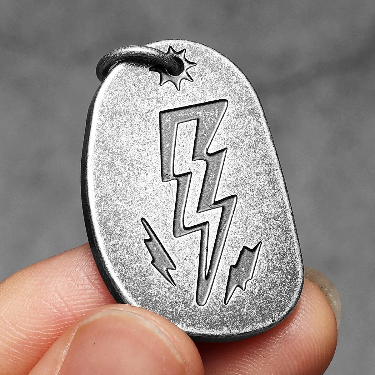 Retro Lightning Pray Tag Stainless Steel Men Necklaces Pendant Chain Punk for Women Fashion Jewelry Gifts Wholesale Dropshiping