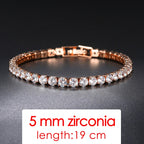 ZHOUYANG Tennis Bracelets For Women Simple Luxury Round Crystal Gold Color Bangle Chain Wedding Female Gift Wholesale Jewelry