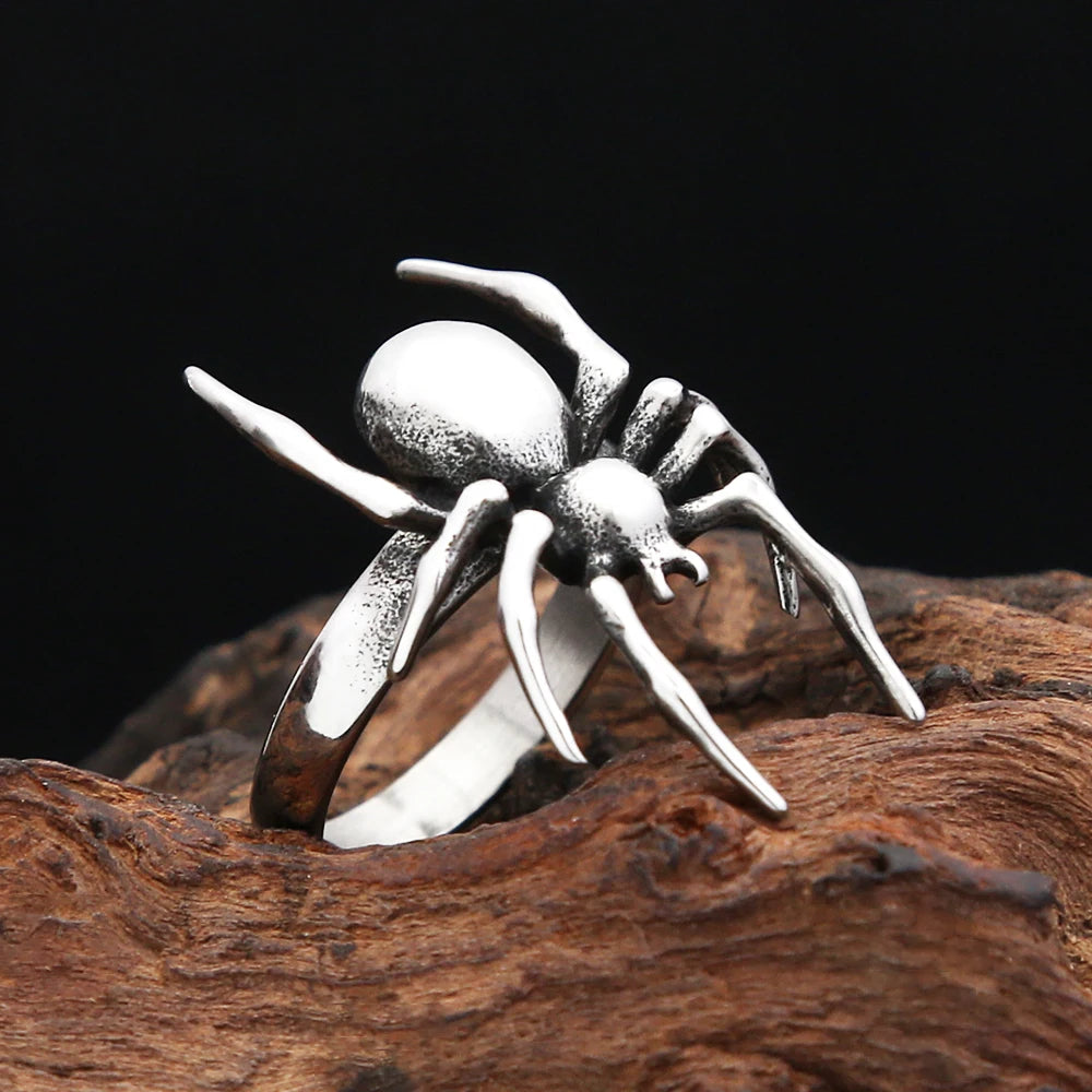 Spider Steel Ring Vintage Punk 316L Gothic Biker