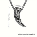 Viking Dragon Stainless Steel Pendant Necklace