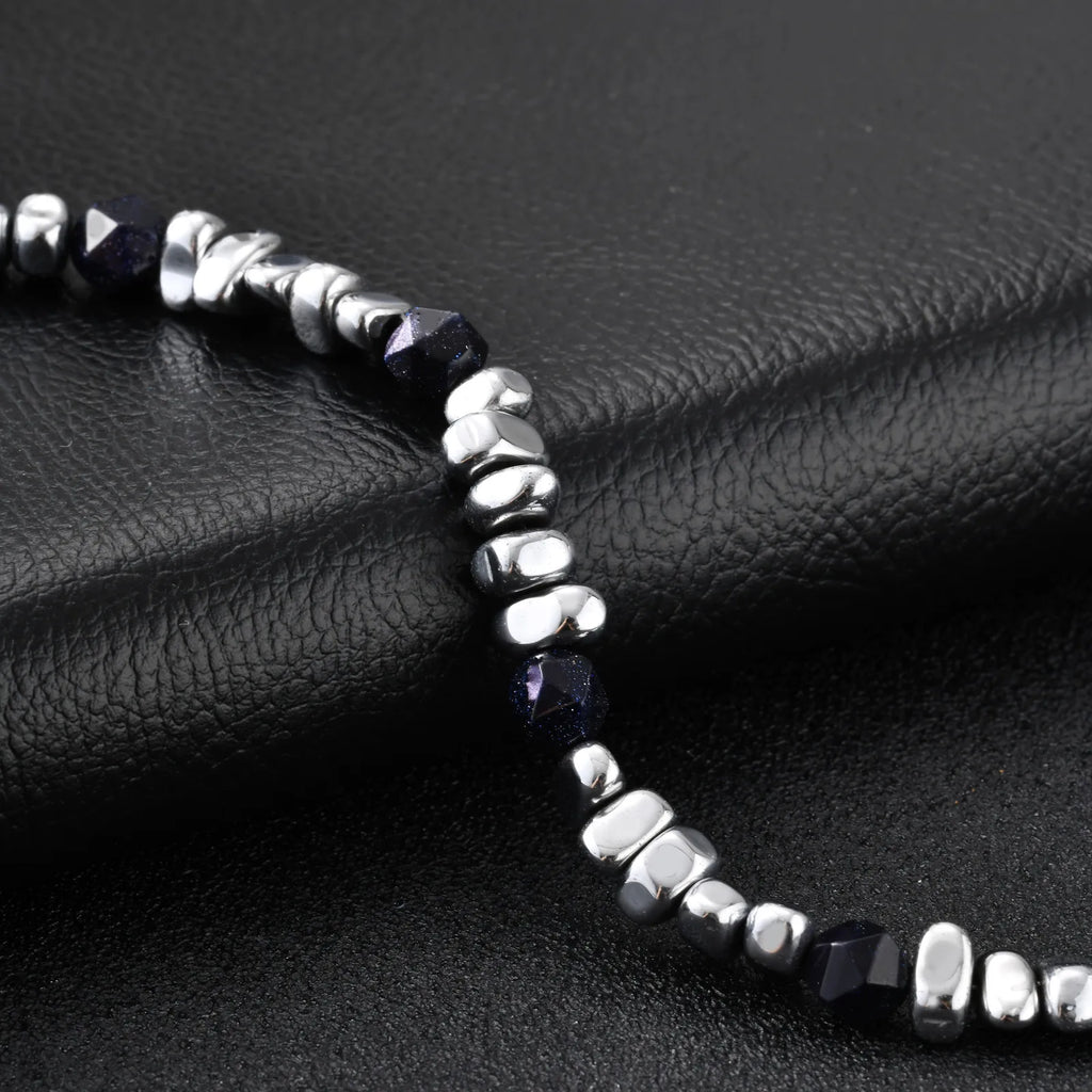 Adjustable Beaded Bracelet for Men — Stainless Steel
