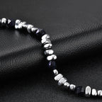 Adjustable Beaded Bracelet for Men — Stainless Steel