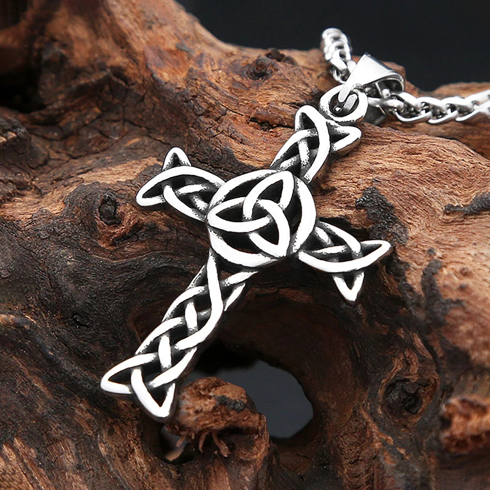 Celtic Cross Steel Pendant Vintage Punk Nordic