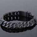 Matte Black Stainless Steel On Hand Bracelet for Men Fashion Men's Bracelets Retro 12MM Curb Link Chain Male Jewelry