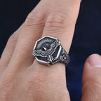Amulet 2023 New 316L Stainless Steel Norse Mythology Flying Eagle Ring For Man Women Viking Pattern Jewelry Party Gift