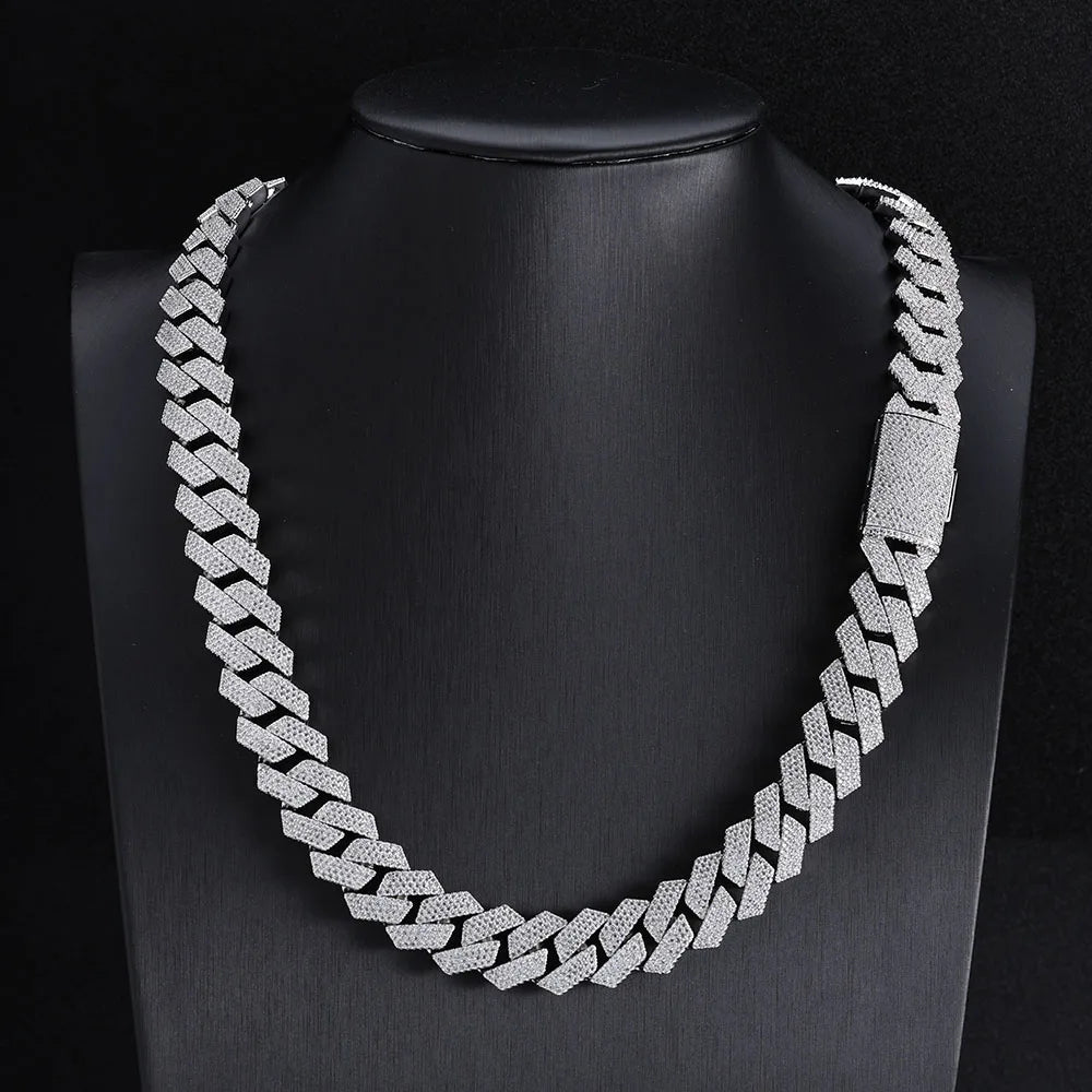 Iced Out Cuban Chain Necklace Stainless Steel 15MM