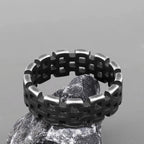 Simple Punk Retro Black Stainless Steel Mens Rings for Women Couple Lover Boy Girlfriend Biker Jewelry Creativity Gift