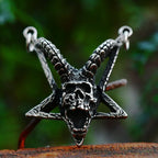 BEIER New Stainless steel Pentagram Pan God Skull Goat Head Pendant Necklace Occult Metal Vintage for Man BP8-342