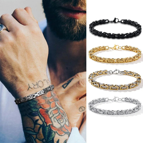 Byzantine Chain Bracelet 8mm — Stainless Steel