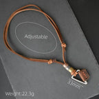 Leather Triangle Rope Chain Necklace — Zinc Alloy
