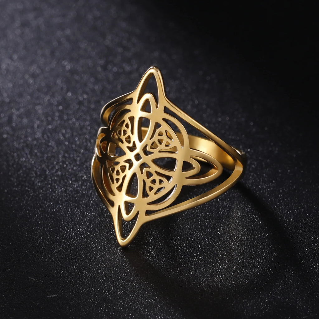 Witch Knot Celtic Ring for Women — Amulet, Stainless Steel