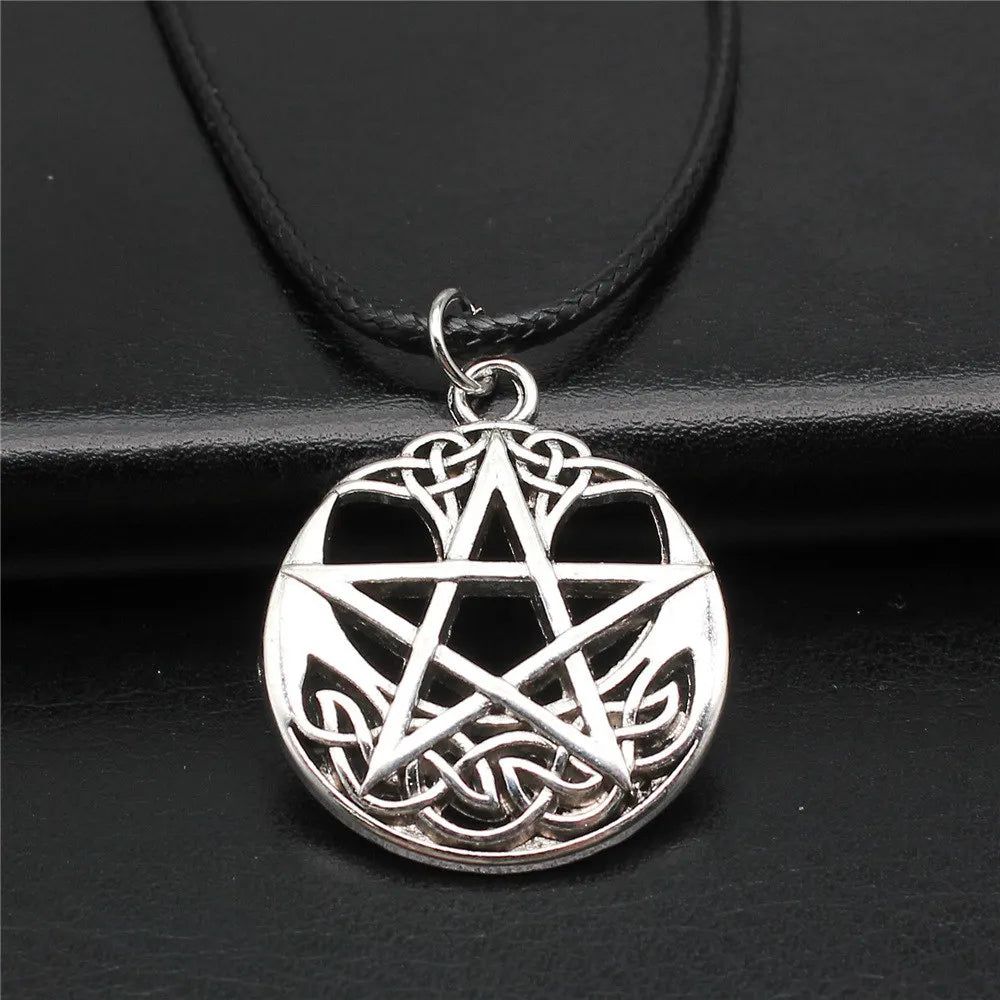 Cute Pentagram Necklace Leather Chain 45Cm Male Jewelry Evening Cheapest Items