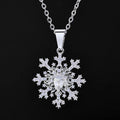 Silver Snowflake Pendant Necklace Iced Out